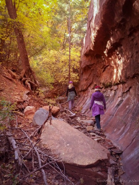 A hike with friends in a side canyon at Slide Rock State Park. (smartphone)