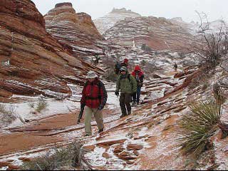 hiking back from the wave at north coyote buttes