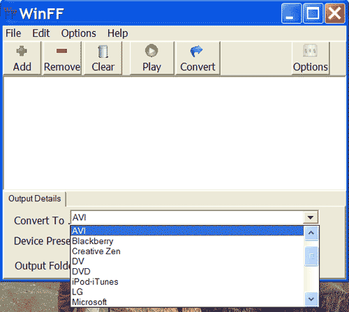 WinnFF converts to MANY popular formats