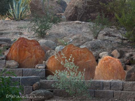 steel boulders created by Joan Waters