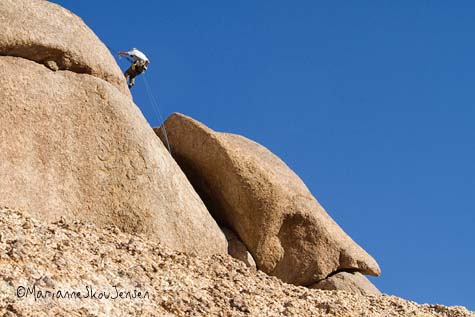 climber and rock face